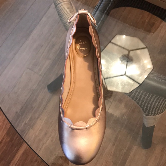 Jack Rogers Shoes - Jack Rogers Lucie rose gold ballet flats! Size 11